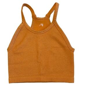 Balance Athletica Orange Ribbed Crop Racerback Top